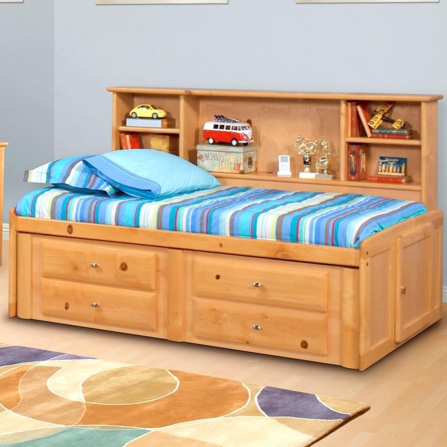 Trendwood Laguna Full Roomsaver Bed HomeWorld Furniture Captain's Beds